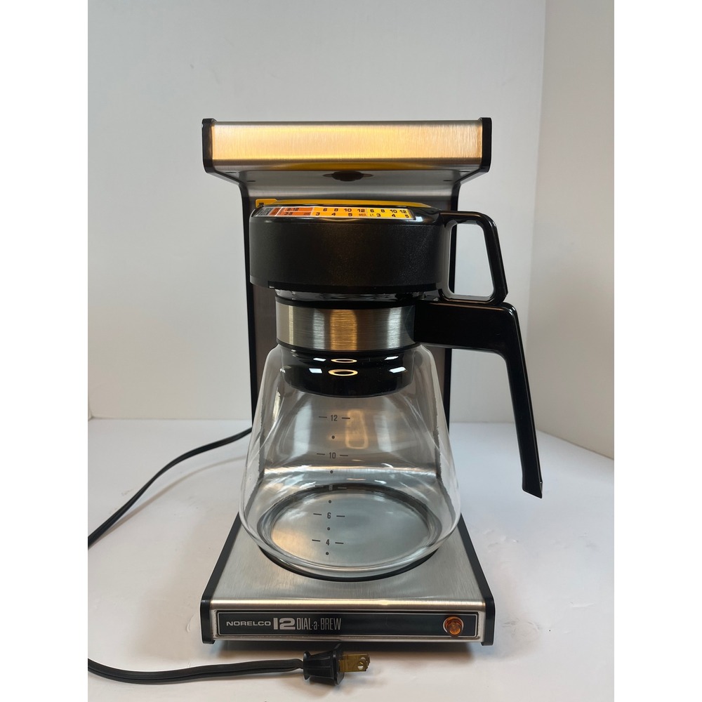 Vintage Norelco 12 Dial-a-Brew Coffee Maker Model HB5170 Silver Black 12-Cup